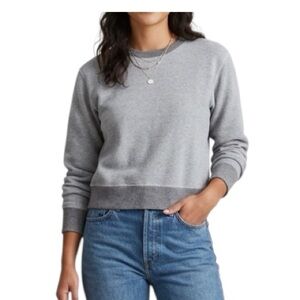 rag & bone New York Gray Fleece Lined Sweatshirt with Red Stitching - Medium